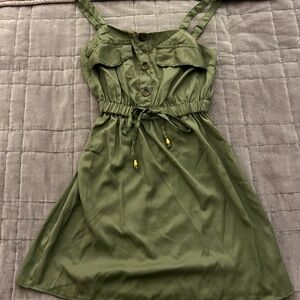 Womens size S Green Sleeveless Button-Front Dress